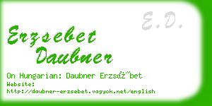 erzsebet daubner business card